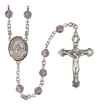 Sterling Silver 6mm Austrian Crystal Saint Medard of Noyon Rosary in Light Amethyst