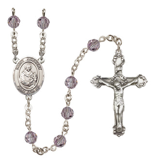 Sterling Silver 6mm Austrian Crystal Saint Norbert of Xanten Rosary in Light Amethyst