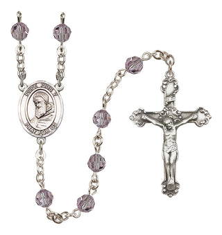 Sterling Silver 6mm Pope Pius V  Engraved Catholic Rosaries