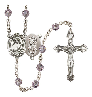 Sterling Silver 6mm Saint Christopher/Gymnastics Rosary