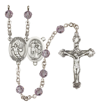 Sterling Silver 6mm Saint Sebastian/Basketball Rosary