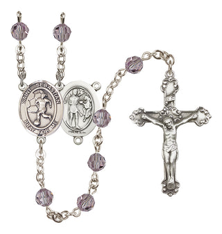 Sterling Silver 6mm Saint Sebastian/Soccer-Women Rosary
