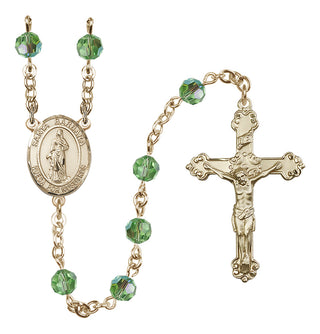 14 Karat Gold-Filled 6mm Austrian Crystal Santa Barbara Rosary in Peridot