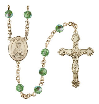 14 Karat Gold-Filled 6mm Austrian Crystal Saint Henry II Rosary in Peridot