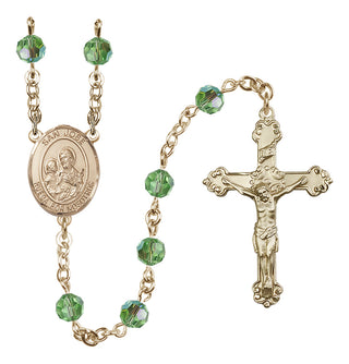 14 Karat Gold-Filled 6mm Austrian Crystal San Jose Rosary in Peridot