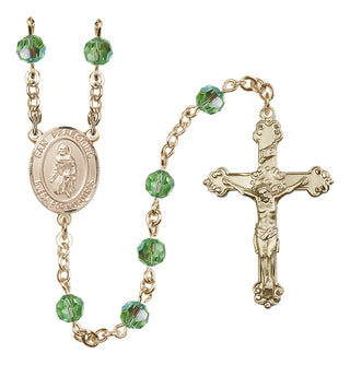14 Karat Gold-Filled 6mm Austrian Crystal San Peregrino Rosary in Peridot