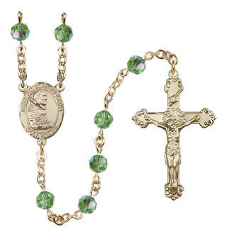 14kt Gold Filled 6mm Saint Pio of Pietrelcina  Engraved Catholic Rosaries