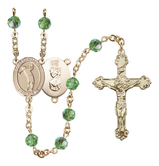 14kt Gold Filled 6mm Saint Christopher/Golf Rosary