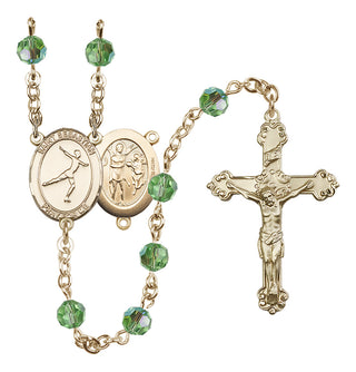 14kt Gold Filled 6mm Saint Sebastian/Figure Skating Rosary