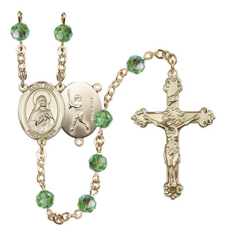 14kt Gold Filled 6mm Saint Rita / Baseball Rosary