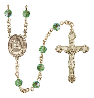 14 Karat Gold-Filled 6mm Austrian Crystal Saint Pauline Visintainer Rosary in Peridot