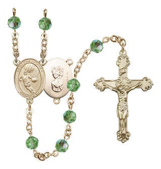 14kt Gold Filled 6mm Saint Christopher/Basketball Rosary
