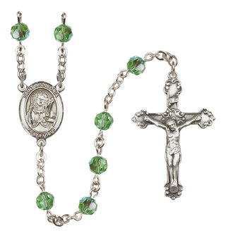 Sterling Silver 6mm Austrian Crystal Saint Apollonia Rosary in Peridot