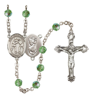 Sterling Silver 6mm Saint Christopher/Wrestling Rosary