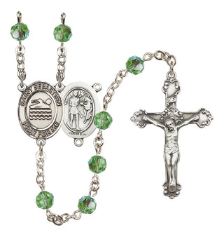 Sterling Silver 6mm Saint Sebastian/Swimming Rosary
