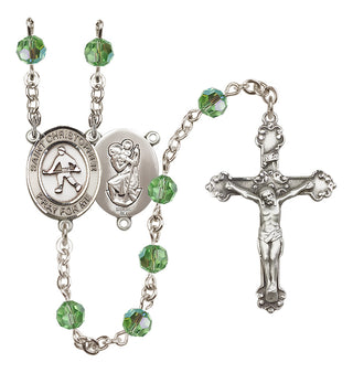 Sterling Silver 6mm Saint Christopher / Field Hockey Rosary