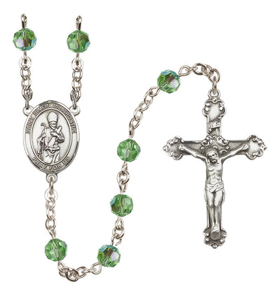 Sterling Silver & Crystal St. Simon the Apostle Rosary | Peridot
