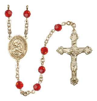 14 Karat Gold-Filled 6mm Austrian Crystal Our Lady of the Precious Blood Rosary in Ruby
