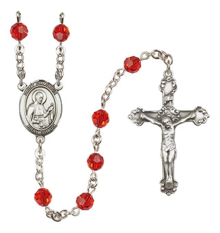 Sterling Silver 6mm Saint Camillus of Lellis  Engraved Catholic Rosaries