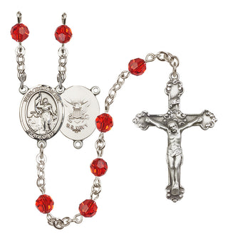 Sterling Silver 6mm Saint Joan of Arc / Navy Rosary