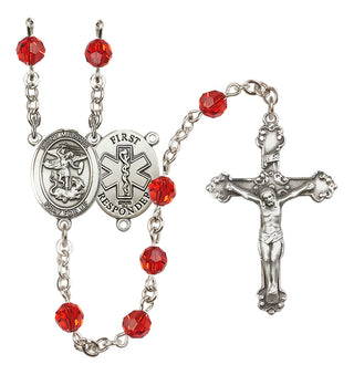 Sterling Silver 6mm Saint Michael/1St Responder Rosary