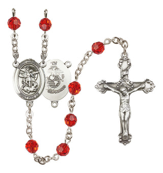 Sterling Silver 6mm Saint Michael / Marines Rosary