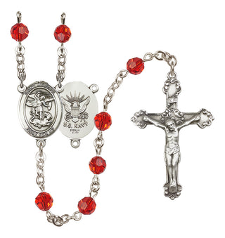 Sterling Silver 6mm Saint Michael / Navy Rosary