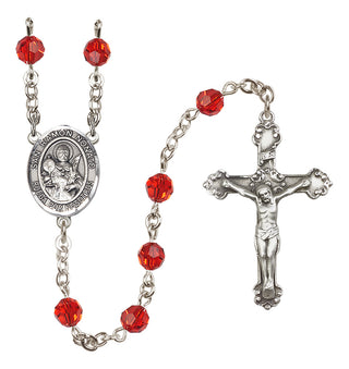 Sterling Silver 6mm Austrian Crystal San Ramon Nonato Rosary in Ruby