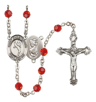 Sterling Silver 6mm Saint Christopher/Martial Arts Rosary