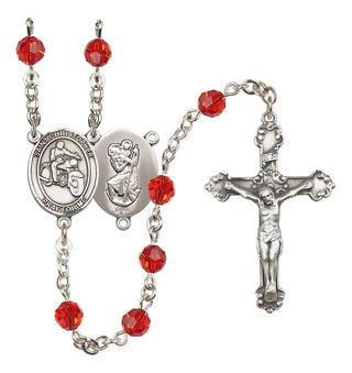 Sterling Silver 6mm Saint Christopher/Motorcycle Rosary