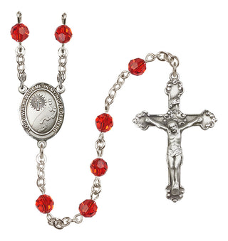 Sterling Silver 6mm Footprints / Cross  Engraved Catholic Rosaries
