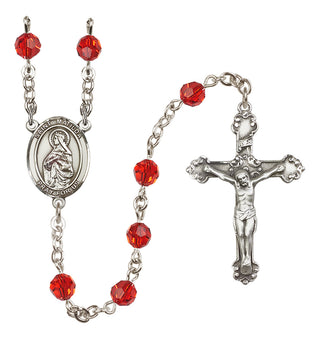 Sterling Silver 6mm Austrian Crystal Saint Matilda Rosary in Ruby