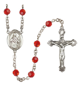 Sterling Silver 6mm Saint Walter of Pontoise  Engraved Catholic Rosaries
