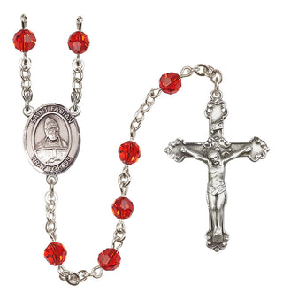 Sterling Silver 6mm Saint Fabian  Engraved Catholic Rosaries