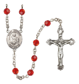 Sterling Silver 6mm Austrian Crystal Saint Norbert of Xanten Rosary in Ruby