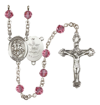 Sterling Silver 6mm Saint George / Army Rosary