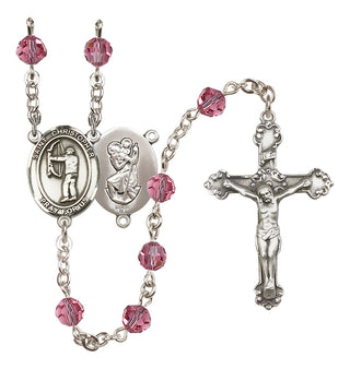 Sterling Silver 6mm Saint Christopher/Archery Rosary