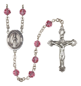 Sterling Silver 6mm Virgen de Fatima  Engraved Catholic Rosaries
