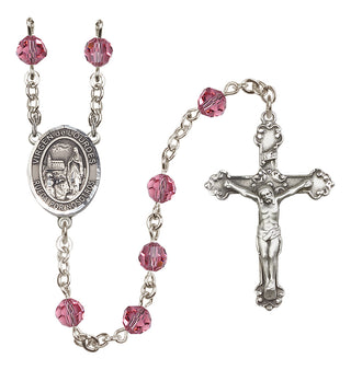 Sterling Silver 6mm Virgen de Lourdes  Engraved Catholic Rosaries