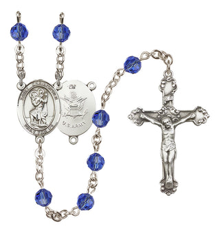 Sterling Silver 6mm Saint Christopher / Army Rosary