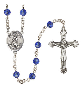 Sterling Silver 6mm San Cristobal  Engraved Catholic Rosaries