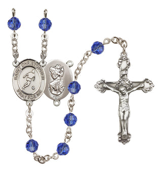 Sterling Silver 6mm Saint Christopher/Soccer  Engraved Catholic Rosaries
