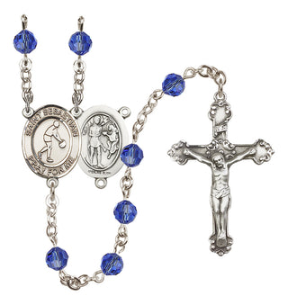 Sterling Silver 6mm Saint Sebastian/Basketball Rosary