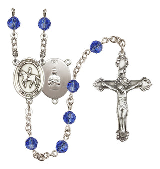 Sterling Silver 6mm Saint Kateri/Equestrian Rosary