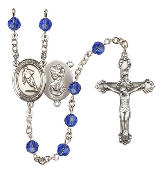 Sterling Silver 6mm Saint Christopher / Rugby Rosary