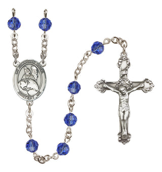 Sterling Silver 6mm Guardian Angel Protector  Engraved Catholic Rosaries