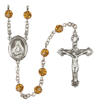 Sterling Silver 6mm Saint Frances Cabrini  Engraved Catholic Rosaries