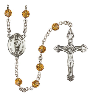 Sterling Silver 6mm Saint Florian  Engraved Catholic Rosaries
