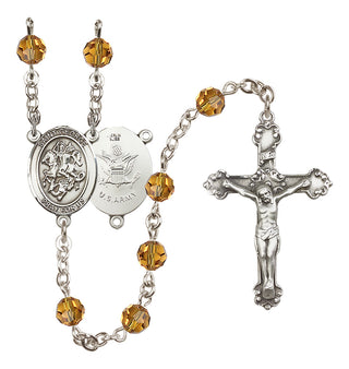 Sterling Silver 6mm Saint George / Army Rosary
