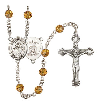 Sterling Silver 6mm Saint Joan of Arc / Air Force Rosary